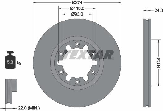Textar 92136300 - Brake Disc autospares.lv