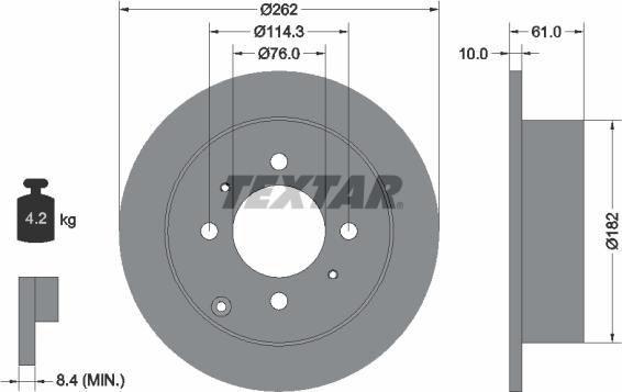 Textar 92130903 - Brake Disc autospares.lv