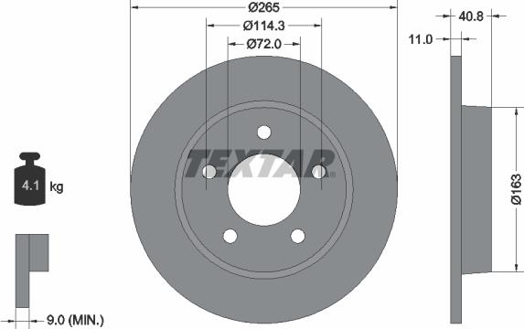 Textar 92130500 - Brake Disc autospares.lv