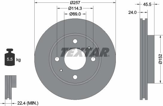 Textar 92130800 - Brake Disc autospares.lv