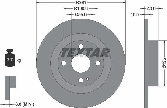 Textar 92130200 - Brake Disc autospares.lv