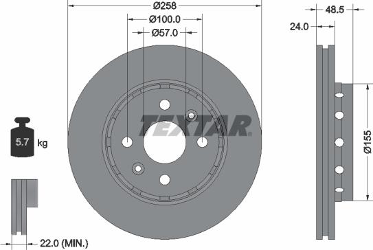 Textar 92131100 - Brake Disc autospares.lv