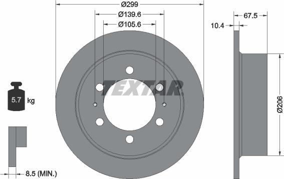 Textar 92138500 - Brake Disc autospares.lv