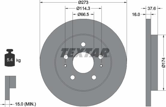Textar 92138200 - Brake Disc autospares.lv