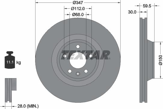 Textar 92132405 - Brake Disc autospares.lv