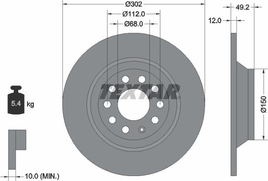 Textar 92132503 - Brake Disc autospares.lv