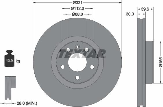 Textar 92132305 - Brake Disc autospares.lv