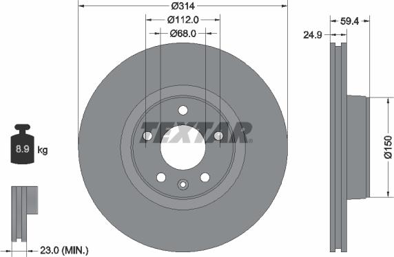 Textar 92132203 - Brake Disc autospares.lv