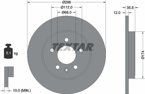 Textar 92137000 - Brake Disc autospares.lv