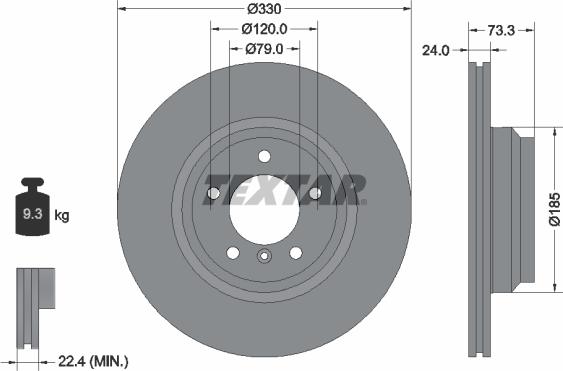 Textar 92137803 - Brake Disc autospares.lv