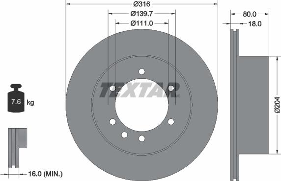 Textar 92129900 - Brake Disc autospares.lv