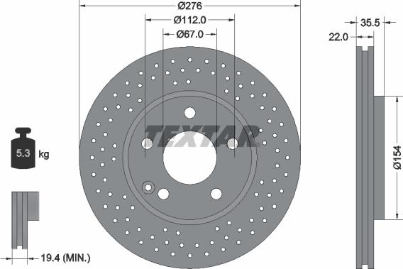 Textar 92124400 - Brake Disc autospares.lv