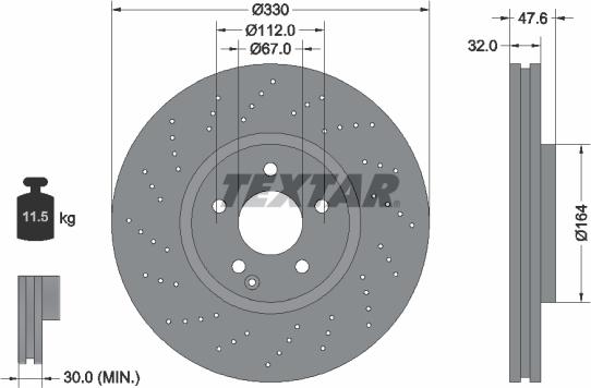 Textar 92124103 - Brake Disc autospares.lv