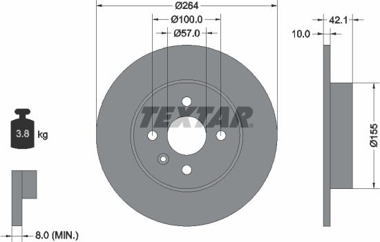 Textar 92124703 - Brake Disc autospares.lv