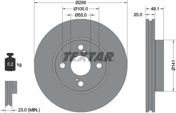 Textar 92125900 - Brake Disc autospares.lv