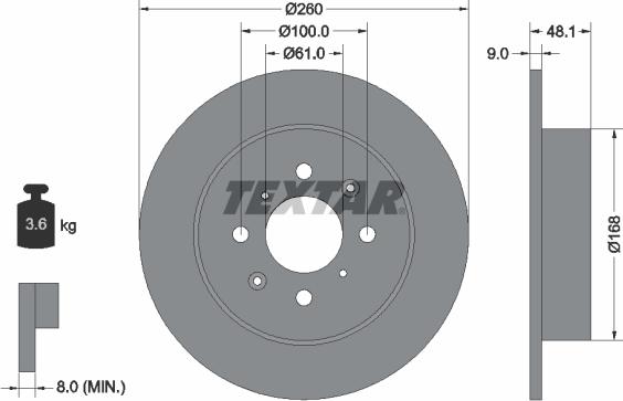 Textar 92125400 - Brake Disc autospares.lv