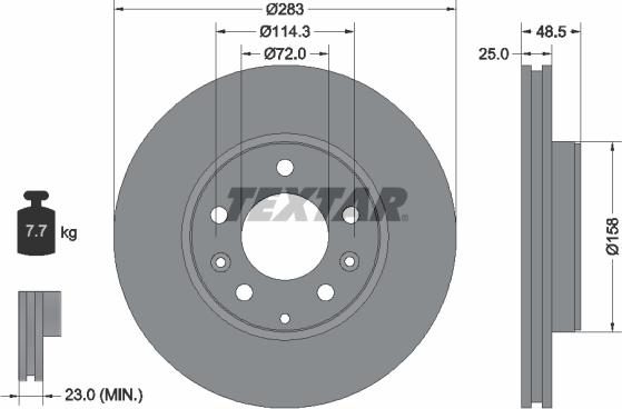 Textar 92125500 - Brake Disc autospares.lv