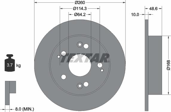 Textar 92125100 - Brake Disc autospares.lv