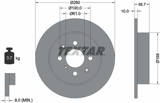 Textar 92125300 - Brake Disc autospares.lv