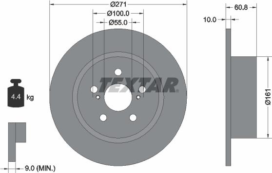 Textar 92126503 - Brake Disc autospares.lv