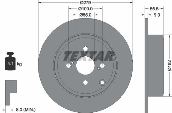 Textar 92126303 - Brake Disc autospares.lv
