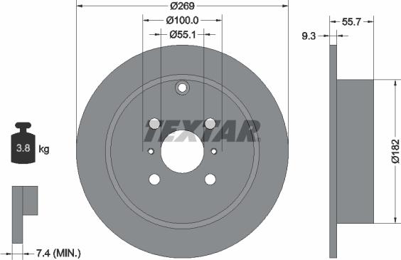 Textar 92126200 - Brake Disc autospares.lv