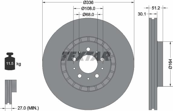 Textar 92126700 - Brake Disc autospares.lv