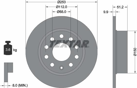 Textar 92120905 - Brake Disc autospares.lv