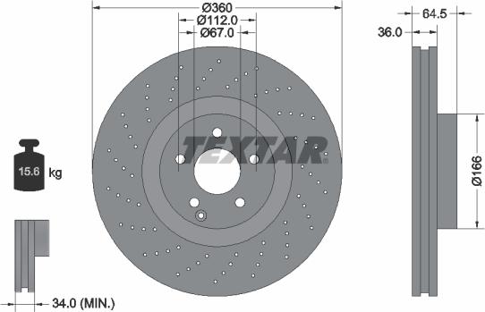 Textar 92120303 - Brake Disc autospares.lv