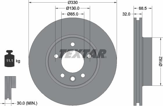 Textar 92121605 - Brake Disc autospares.lv