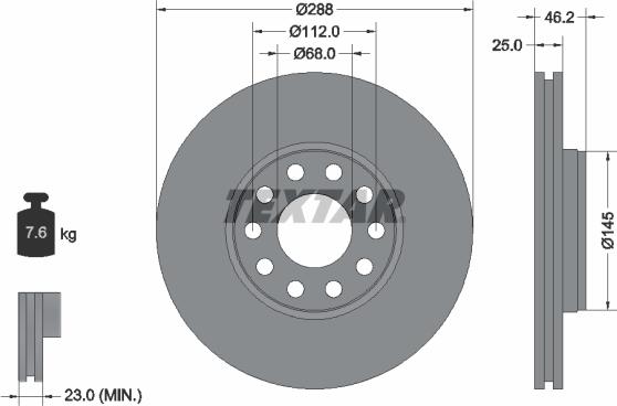 Textar 92121000 - Brake Disc autospares.lv