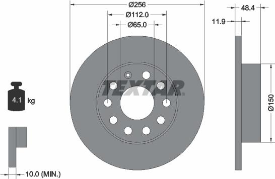 Textar 92121103 - Brake Disc autospares.lv
