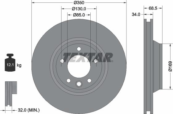 Textar 92121805 - Brake Disc autospares.lv