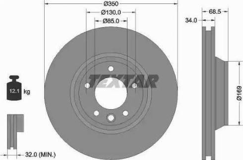 Textar 92121810 - Brake Disc autospares.lv