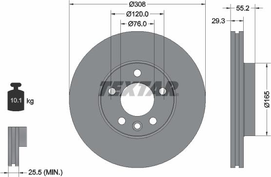 Textar 92121203 - Brake Disc autospares.lv