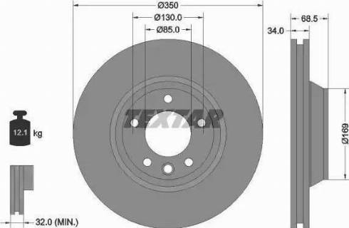 Textar 92121710 - Brake Disc autospares.lv