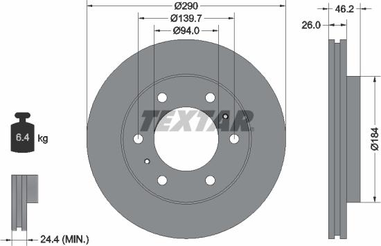 Textar 92128800 - Brake Disc autospares.lv