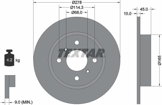 Textar 92128700 - Brake Disc autospares.lv