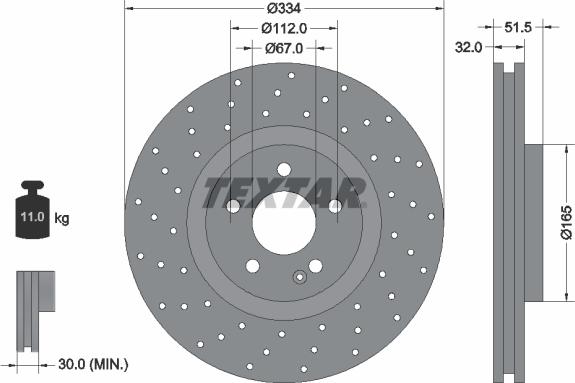 Textar 92123800 - Brake Disc autospares.lv