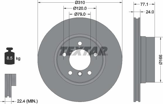 Textar 92122505 - Brake Disc autospares.lv