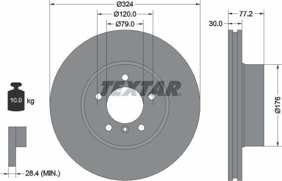 Textar 92122600 - Brake Disc autospares.lv