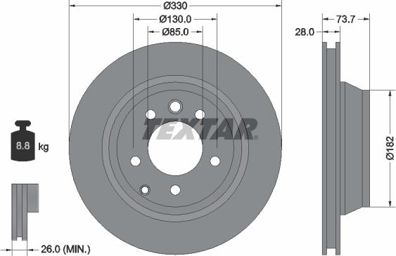 Textar 92122000 - Brake Disc autospares.lv