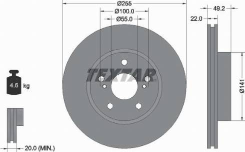 Textar 92179500 - Brake Disc autospares.lv