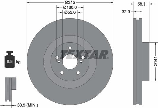 Textar 92179603 - Brake Disc autospares.lv