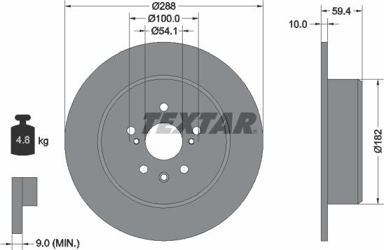 Textar 92179203 - Brake Disc autospares.lv