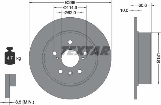 Textar 92174900 - Brake Disc autospares.lv