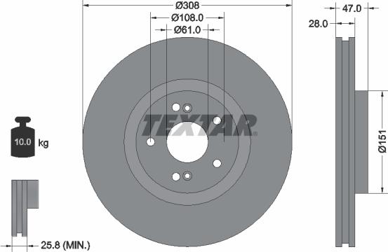 Textar 92174005 - Brake Disc autospares.lv