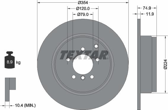 Textar 92174100 - Brake Disc autospares.lv