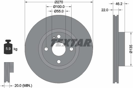 Textar 92175900 - Brake Disc autospares.lv