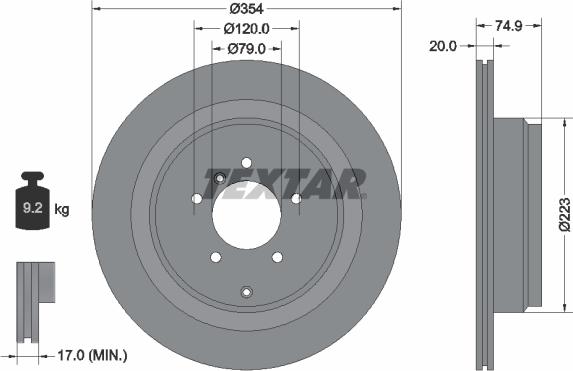 Textar 92175505 - Brake Disc autospares.lv